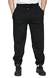 Mens Fleece Jogging Bottoms S-6XL (L, Black)