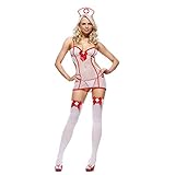 Girspov Sexy Lingerie Set Women Ladies Naughty Nurse Outfit Fancy Mesh Dress Doctor Cosplay Costume Bodysuit Sleepwear Nightwear for Valentine's Halloween Christmas Bedroom