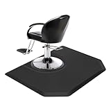 4 x 5FT Salon Floor Mat for Anti Fatigue, Kalolary Barber Shop Chair Mat for Circle Chair Base Hair Stylist Beauty Floor Mats Thick Polygon Office Comfort Floor Mat for Salon & Barber Supplies