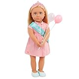 Our Generation – 18-Inch Birthday Doll – Lifelike Blue Eyes & Dark – Blonde Hair – Party Dress, Sash & Balloons – Pretend Play 3+ Years – Brenna, 45.72 cm