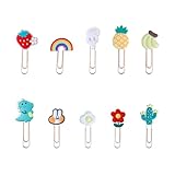 Tabanzhe Coloured Paper Clips-10PCS Funny Cute Large Paper Clips Bookmark Novelty Book Marks Document Paper Clips Teacher Stationery Supplies for Office School Home