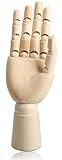 Quickdraw Supplies 12" 30cm Right Hand Wooden Body Artist Model Jointed Articulated Flexible Fingers Wood Sculpture Mannequin Model