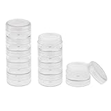 Fenteer 2 Sets Clear Screw Top Jar Stacking Containers, Balm, Craft, Gem, Glitter, Accessories, Findings, 10 Stackable Box - 10G/Box