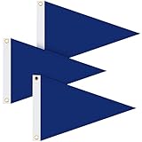 3 Pieces Nylon Pennant Flags Triangle Boat 12 x 18 Inch Blank Flag Metal Grommets for Boats Sailing Outdoor Home Indoor Gyms Businesses Party Decorations(Blue)