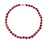 Treasure Bay Natural Red Coral Beaded Necklace for Women - 9-12mm Gemstone Beads, 48cm Handmade Jewellery Gift