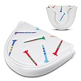 Xinjieda Putter Head Covers Mallet Premium Magnetic Closure Half Round for Golf Headcover Pu Leather Mallet Putters Cover