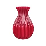 Elegant Flower Pot, Hydroponic Imitation Ceramic Plastic Vase, Modern Decorative Flower Arrangement Creative Decoration, Nordic Vase for Home Decoration (Red)