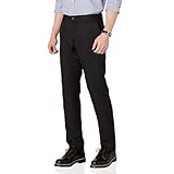 Amazon Essentials Men's Slim-Fit Flat-Front Dress Trouser, Black, 30W / 34L
