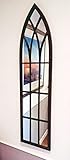 Inspirational Gifting Lovely metal rustic outdoor or home slimline mirror with gothic style arch - 1m tall