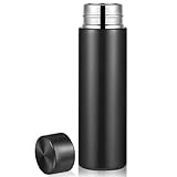 Irenare 5oz Mini Water Bottle Mini Insulated Stainless Steel Bottle Purse Water Bottle Cute Leak Proof Flask Keeps Drink Cold and Hot for Purse Women(Black,1 Piece)