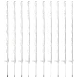 10 x 4ft White Electric Fence Plastic Poly Posts Temporary Fencing Horse Paddock Line Stakes Poles