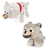 Cartoon Character Plushies 2PCS Gray Wolf Plush Doll Cartoon Plush Toy Soft and Cute Wolf Stuffed Animal Figure doll Video-Game Collectible Toy Collectible Gift for Boys Girls And Game Fans 23cm