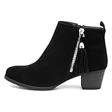 Lilley Mel Womens Black Faux Suede Heeled Boot - Size 7 UK - Black