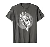 Space Mando Retro Astronaut Mandolin & Moon T-Shirt