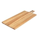 Salter BW13693EU7 Toronto Serving Board – 60 cm Acacia Wooden Cutting Board, Large Grazing Board, FSC®- Certified Wood, Rectangular Charcuterie Board with Paddle Handle, Hanging Hoop, Easy Clean