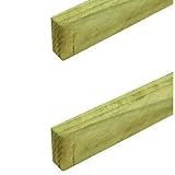 2x1-25X50 - Treated Tanalised Timber Batten Lengths - 1.2m x 2 Total 2.4 Meters