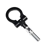 Universal Car Tow Hook Kit, Aluminum Alloy Anti-damaging Euro Front Rear Styling Trailer Ring Eye for Towing (Black)