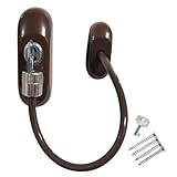 10 x Brown TruMAX Key-Locking Cable Restrictor Window Safety Security Lock
