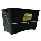 Coral 73321 Essentials Plastic Paint Scuttle Container with Metal Handle for Paints and Paste 10 Litre, Black