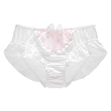 ZooChest Ladies Knickers Cute Underwear Full Brief Knickers for Women Silk Panties White Bride Bra and Knickers Sets Women Seamless Sissy Underwear Frilly Panties XL