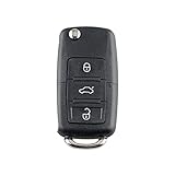 HooRLZ Vw Key Fob Replacement For Vw Golf Mk6 Beetle Caddy Jetta Polo Seat Leon Skoda Sharan Tiguan Touran Transporter Octavia Remote Car Key Cover Case, 3 Button Volkswagen Key Fob, Golf Key Fob