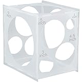 Worown 11 Holes Collapsible Plastic Balloon Sizer Cube Box, 2-10 Inch Balloon Size Measuring Tool for Decorations Like Balloons Arch and Column (White)