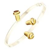Flat Screws 3.90mm Replacement for Cartier Love Bracelet Yellow Gold 3 PCS (Gold)