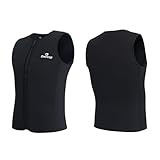 Owntop Wetsuit Top Men Women | 3mm Thermal Sleeveless Neoprene Vest | Wetsuit Jacket | Warm Comfortable | Surfing Snorkeling Swimming Diving | All Black M