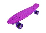 Vinsani Retro Cruiser Plastic Skateboard 22" X 6" Purple Deck with Purple Transparent Coloured Wheels