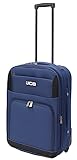 JCB 21" Large Hand Luggage, Lightweight Cabin Suitcase, Cabin Trolley Bag Case Telescopic - Navy - 21"