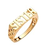 Old English Jewellers 9ct Yellow Gold on Silver SISTER Ring size J K L M N O P Q R S T U V (P)