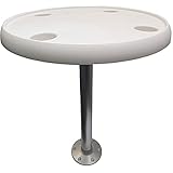 Galaxy Leisure & Lifestyle Marine/Boat Round Table with removable Pedestal/Leg and 4 Drink Holders