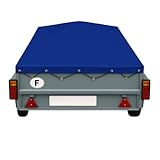 ANSSEMS GTB Trailer Tarpaulin 750-211 x 126 – 217 x 132 x 10 cm – PVC 640 g/m² High Resistance Cover with Eyelets and Sandow, Made in France – Various Colours Available (Blue 5002)