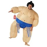 Morph Blue Sumo Wrestler Costume Adult Inflatable Costumes For Adults Funny Halloween Costume for Men Women Adult One Size