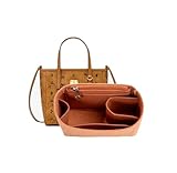 Bag Organizer Insert Liner Bag for MCM Liz Tote Bag Handbag Liner Bag Storage Bag(Brown a)