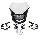 NYSAASDST Motorcycle Spotlights Motorcycle Headlight 35W Universal Lighting Dual Sport Fairing Head Lamp For Suzuki For Enduro Motocross Accessories Front Headlight(WHITE)