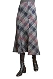 Roman Originals Floral Print Paneled Tulip Skirt for Women UK - Ladies Everyday Autumn Winter Comfy Soft Evening Vacation Work Party Night Out - Grey Blush - Size 20