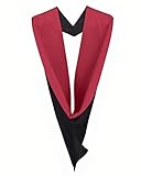 Ashington University Graduation Hood, Academic Regalia Simple Hood, Suitable for BA and MA Ceremony = Black & Claret