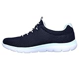 Skechers Womens Summits Top Player Sneaker, Navy Mesh Aqua Trim, 7 UK