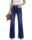 Luvamia Women's High Waisted Y2K Tummy Control Jeans - Deep Blue, UK Size 16-18