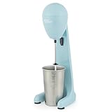 Giles & Posner Milkshake Maker – Iced Coffee Maker, 2 Speeds, Includes 500ml Stainless Steel Cup & Blade, Capacity Markings, Milk Frothing, Cocktails, Electric Drinks Mixer, Pastel Blue, 100W