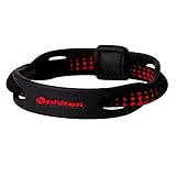Phiten X50 Hybrid Bracelet - Sport Bracelet Permeated with Aqua-Titanium Technology for Alternative Healing - Power Elastomer Zone with Micro Titanium Spheres - Black/Red, 6.75 Inch