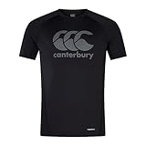 Canterbury Men's Large Logo Superlight T-Shirt, Black/Gunmetal Grey XXL