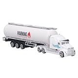 Itonash Oil Tanker Road Hauler Toy Vehicle, Oil Tanker Truck Model High Simulation Interactive Realistic Alloy Tank Truck Trailer Toy for Children Ages 3 up