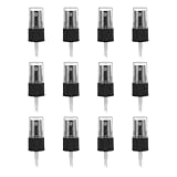 sourcing map 12 Pcs Black Spray Top, 18/410 Fine Mist Sprayer Reusable Replacement Spray Nozzle for Bottle, Plastic Top for Cosmetic Perfume and Body Sprays Bottle