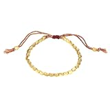 GAUEIOUR Handmade Tibetan Copper Beads Bracelet for Men and Women, Buddhist Lucky Woven Fringe Colorful Rope Vintage Jewelry Friendship Lovers Promise Presents