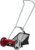 Einhell GC-HM 300 Hand Push Lawnmower -- Manual Lawn-Mower With 30cm Cutting Width, 16L Grass Box, 4 Cutting Height Levels -- Walk-Behind Lawn Mower For Small Gardens, Red & Black