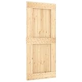 vidaXL Narvik Solid Pine Wood Door - Rustic Sliding Door for Home, Garage - Modern Design - 90 x 210 cm