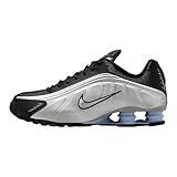 NIKE Men's Shox R4 Sneaker, Metallic Silver Metallic Silver Black, 7.5 UK