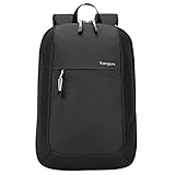 Targus Intellect Essentials Backpack for Lightweight Water-Resistant Slim Travel with Padded Back Support, Quick Access Stash Pouch, Protective Sleeve for 15.6-Inch Laptop Backpack, Black (TSB966GL)